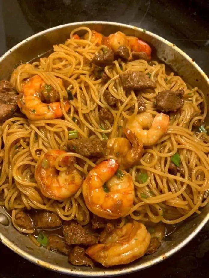 Shrimp-And-Steak-Teriyaki-Noodles